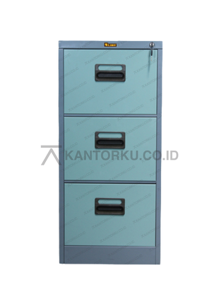 Lemari arsip Lion Metal L43 tiga laci geser tersedia di Kantorku