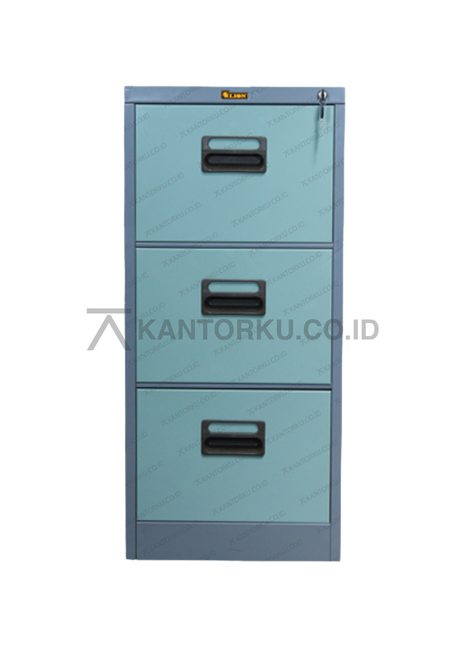 Lemari arsip Lion Metal L43 tiga laci geser tersedia di Kantorku