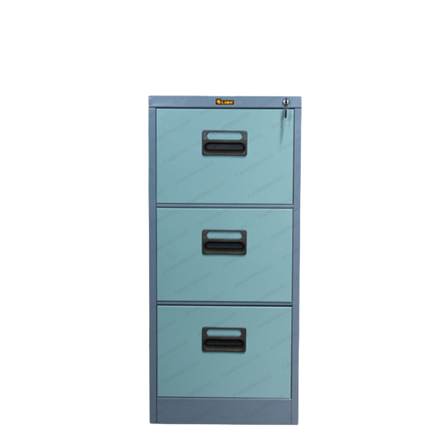 Lemari Arsip Lion Metal L43 Tiga laci geser besar untuk dokumen F4 dan folio