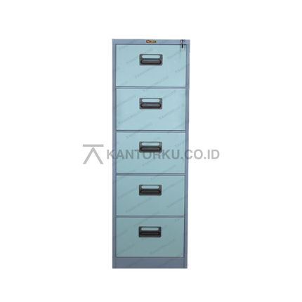Lemari arsip Lion Metal L45 lima laci geser tersedia di Kantorku