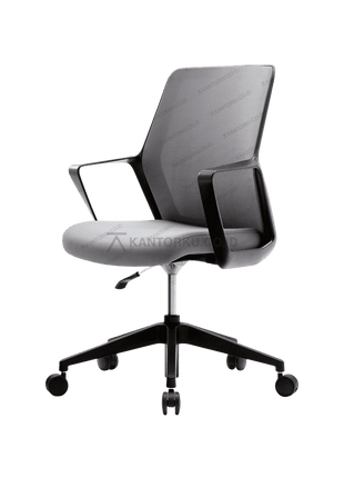 Kursi meeting FIRM FLO Chair Black mid back dengan pelapis fabric. Tersedia di Kantorku.