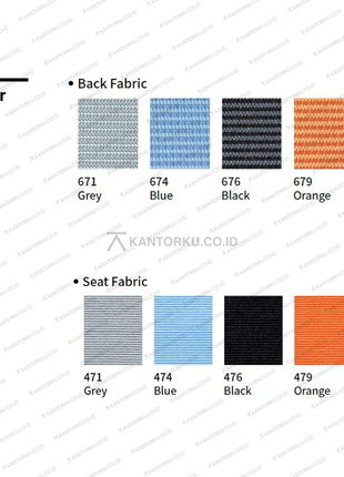 FLO Chair FIRM mid back dengan dudukan fabric nyaman. Tersedia di Kantorku.