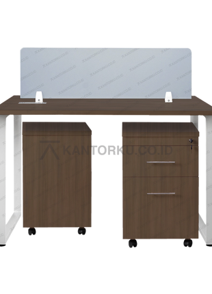 Meja kerja Fluix WS 2 PF minimalis modern dua orang — kantorku.co.id