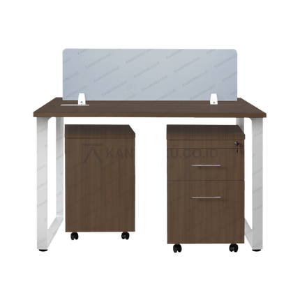 Meja Kerja Fluix WS 2 PF Finishing natural elegan untuk kantor modern