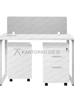 Meja kerja dua orang desain minimalis elegan — kantorku.co.id