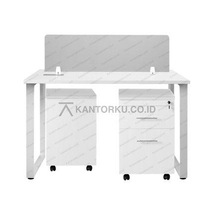Meja kerja dua orang desain minimalis elegan — kantorku.co.id