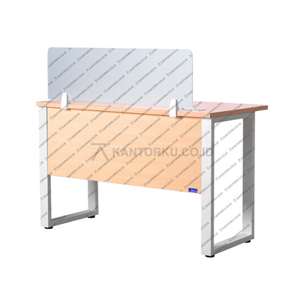 Meja kerja Fluix WS 1P F dari KANTORKU, desain minimalis dengan fitur power outlet tersembunyi.