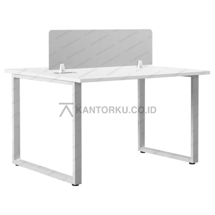 Meja kantor Fluix WS 2P F minimalis modern untuk dua orang, cocok untuk ruang kerja tim – KANTORKU