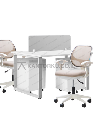 Meja kerja Fluix WS 2 PF rangka metal kokoh minimalis — kantorkudotcodotid