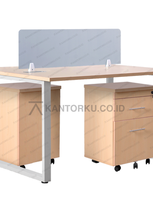 Meja Fluix WS 2 PF partisi sederhana ruang kerja kolaboratif — kantorkudotcodotid