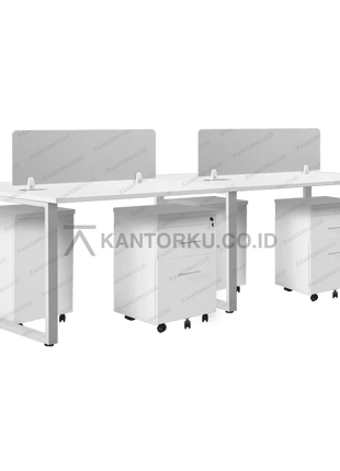 Meja kerja modern dengan finishing permukaan natural elegan — kantorku