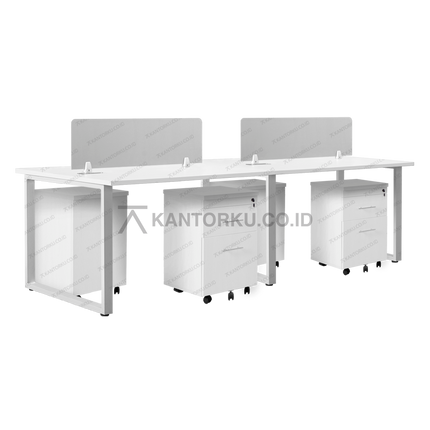 Meja kerja modern dengan finishing permukaan natural elegan — kantorku