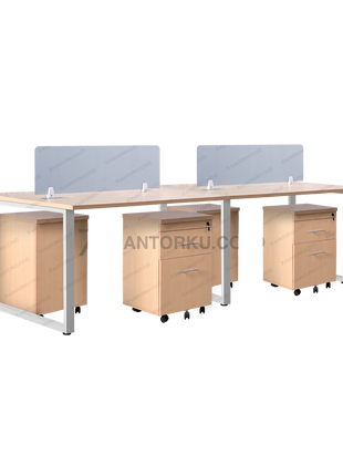 Meja Kerja Fluix WS 4 PF Finishing natural elegan untuk kantor modern