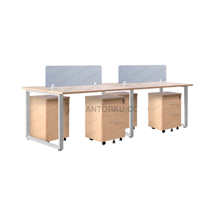 Meja Kerja Fluix WS 4 PF Finishing natural elegan untuk kantor modern