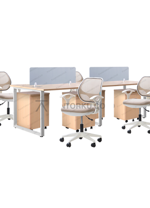 Meja Kerja Fluix WS 4 PF Finishing natural elegan untuk kantor modern
