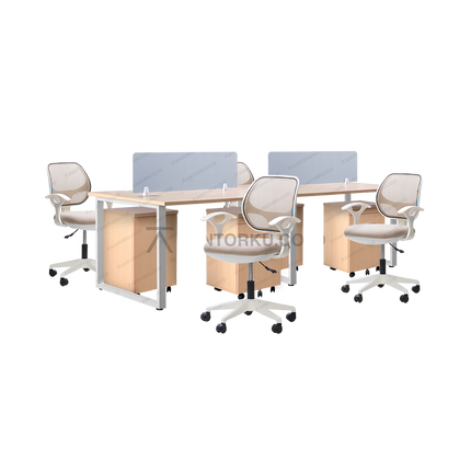 Meja Kerja Fluix WS 4 PF Finishing natural elegan untuk kantor modern