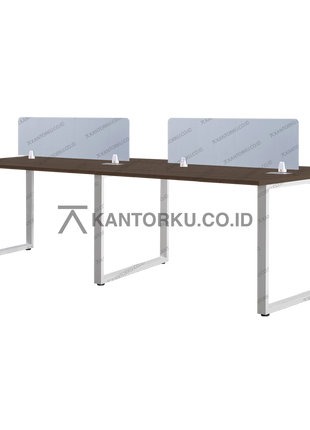 Meja kantor tim FLUIX WS 4P F partisi tengah untuk privasi dan efisiensi kerja – KANTORKU