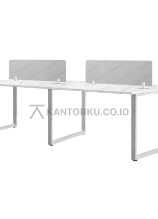 Meja kolaboratif minimalis modern FLUIX WS 4P F untuk ruang kantor – KANTORKUDOTCODOTID