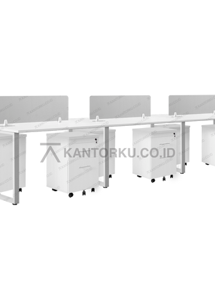 Meja kantor modern dengan finishing permukaan natural elegan — kantorku