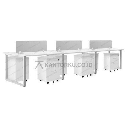 Meja kantor modern dengan finishing permukaan natural elegan — kantorku