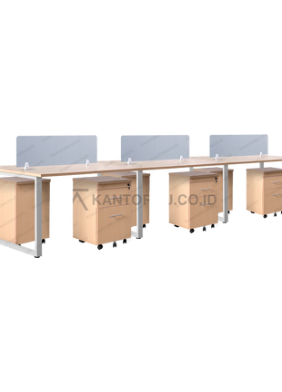 Meja Kerja Fluix WS 6 PF Finishing natural elegan untuk kantor modern