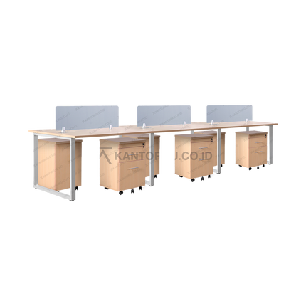 Meja Kerja Fluix WS 6 PF Finishing natural elegan untuk kantor modern