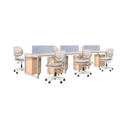 Meja Kerja Fluix WS 6 PF Finishing natural elegan untuk kantor modern