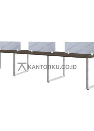 Meja kantor tim FLUIX WS 6P F partisi tengah untuk privasi dan efisiensi kerja – KANTORKU