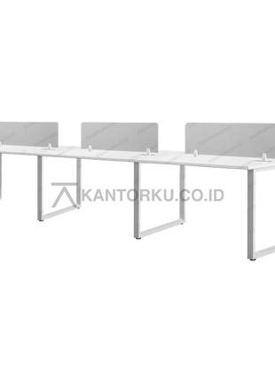 Meja kolaboratif minimalis modern FLUIX WS 6P F untuk ruang kantor – KANTORKUDOTCODOTID
