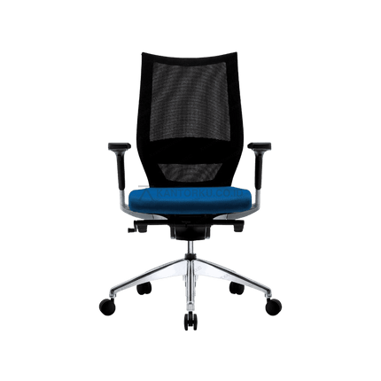 Kursi kerja Fortis FIRM dengan sandaran ergonomis dan dukungan lumbar. Tersedia di Kantorku