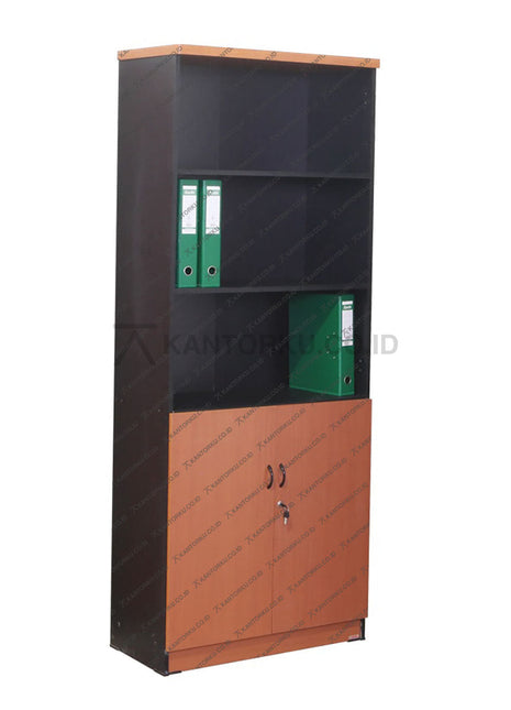 Lemari arsip kokoh dengan pintu panel bawah berkunci – KANTORKU