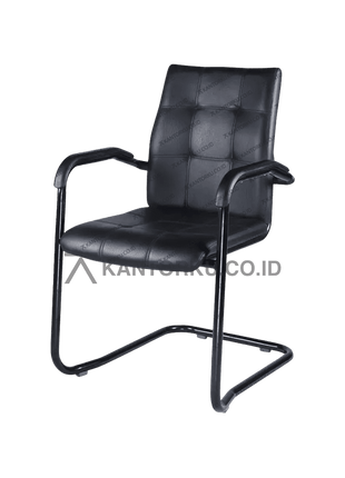 Kursi kantor tamu Chitose Fronty dengan rangka kaki sled L dan dudukan kulit sintetis kantorku.co.id