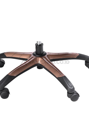 Chair wheel base with copper and black design on a white background Kursi Rapat Pimpinan - Kursi Direktur - Kursi Manajer - Kursi Eselon - Kursi Eksekutif. Kursi Pimpinan, Desain Elegan Harga Murah, Kursi Kantor Ergonomis - Kursi Kerja Desain Minimalis - Kursi Dengan Roda , Kursi Dengan Sandaran Lengan, Dan Hidrolik - Ergotec - Kantorku