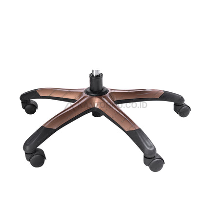 Chair wheel base with copper and black design on a white background Kursi Rapat Pimpinan - Kursi Direktur - Kursi Manajer - Kursi Eselon - Kursi Eksekutif. Kursi Pimpinan, Desain Elegan Harga Murah, Kursi Kantor Ergonomis - Kursi Kerja Desain Minimalis - Kursi Dengan Roda , Kursi Dengan Sandaran Lengan, Dan Hidrolik - Ergotec - Kantorku