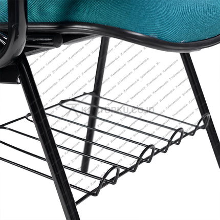 Kursi kuliah ergonomis dengan rangka kokoh dan meja belajar fleksibel, tersedia di KANTORKU.CO.ID.