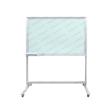 Papan tulis kaca Hanako standing Magnetik dengan roda mudah dipindahkan – kantorku.co.id