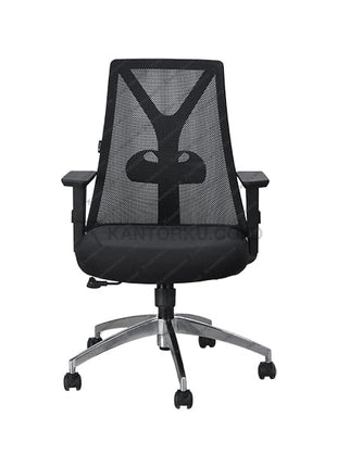 Kursi kantor Ergotec GL827Y1B elegan dengan kaki aluminium kokoh dari Kantorku