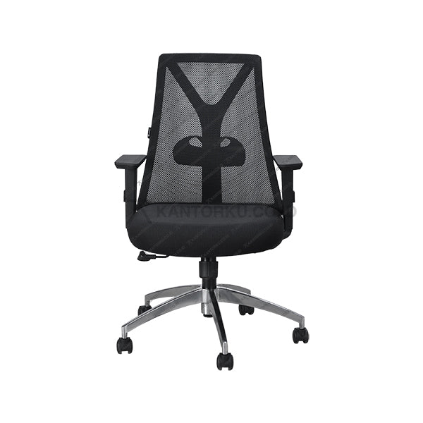 Kursi kantor Ergotec GL827Y1B elegan dengan kaki aluminium kokoh dari Kantorku