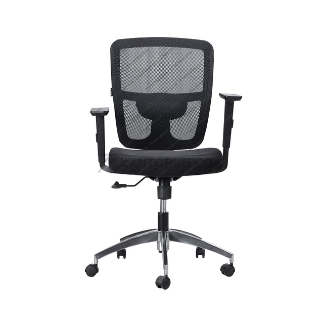 Kursi kantor Ergotec GL852Y1B elegan dengan kaki aluminium dari Kantorku