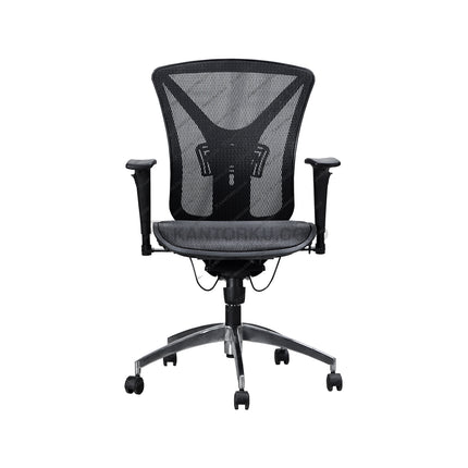 Kursi kerja Ergotec GL 853 Y1 ergonomis dengan fitur hydraulic dan tilting control presisi Kantorku.co.id