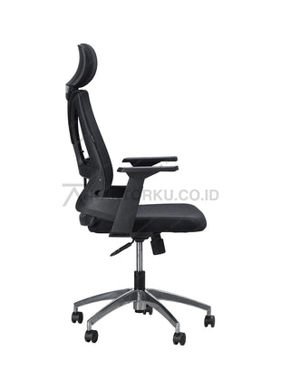 Kursi Ergotec menghadirkan kenyamanan maksimal dengan kaki aluminium kokoh Kantorkudotcodotid