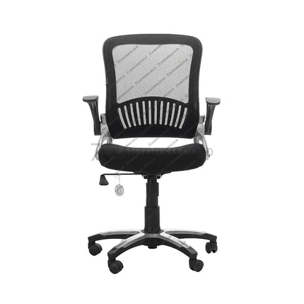 Kursi kerja staff Harold dengan desain modern ergonomis berbahan mesh dan fabric premium – Kantorku