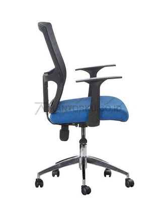 Kursi kantor minimalis sandaran jaring dengan kaki aluminium dan roda desain modern Minimalis - KANTORKU