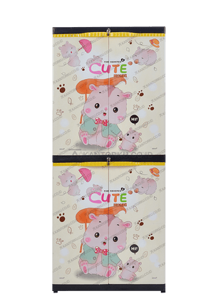 Sinbak Lemari Plastik Rak 4 Susun Motif Hamster desain 2in1 modern dan praktis - Tersedia di Kantorku.co.id