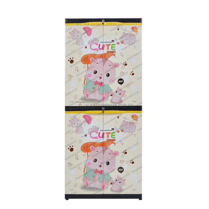 Sinbak Lemari Plastik Rak 4 Susun Motif Hamster desain 2in1 modern dan praktis - Tersedia di Kantorku.co.id