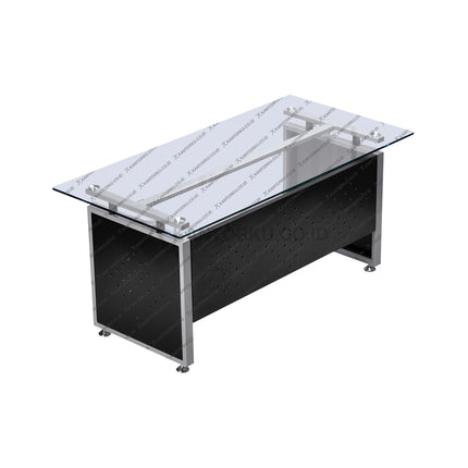 Meja kerja Ergotec modern dengan kaki besi kuat dan permukaan mudah dibersihkan Kantorkudotcodotid