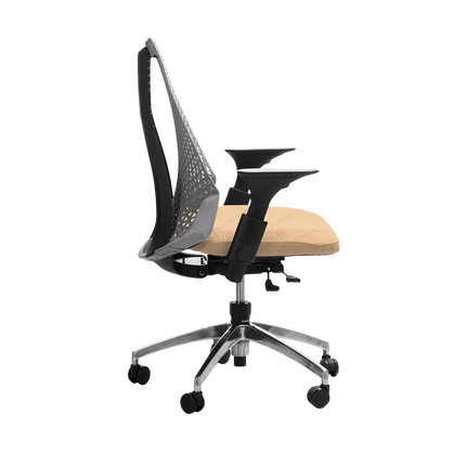 Kursi Kantor Chairman HN 02003 A kaki aluminium chrome elegan