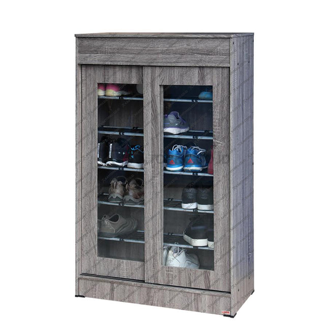Rak Sepatu Lunarsol dengan pintu kaca desain modern dan elegan – KANTORKU