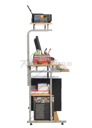 Meja komputer Lunar H 904 desain bertingkat hemat ruang dan praktis – KANTORKUDOTCODOTID