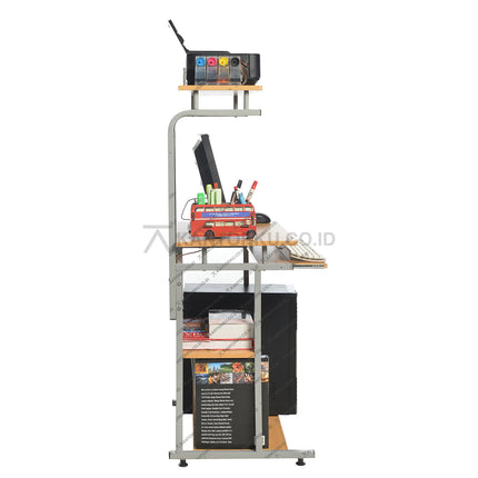 Meja komputer Lunar H 904 desain bertingkat hemat ruang dan praktis – KANTORKUDOTCODOTID